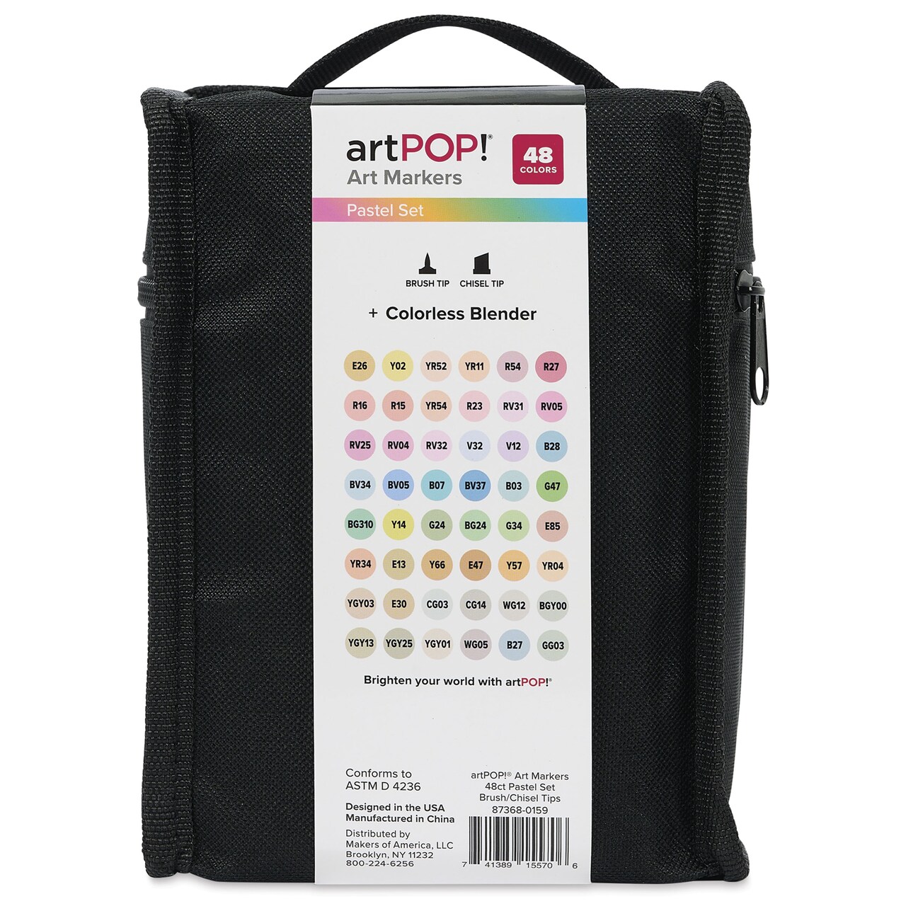 artPOP! Alcohol Markers 48 Pastel Colors - Chisel & Brush Tips - Double Tipped Alcohol Marker Set - 48 Pastel Colors with Blender - Alcohol Marker Set for Adult Coloring, Sketching, Illustration